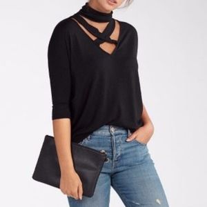 Express Strappy Mock Neck London Tee XS
